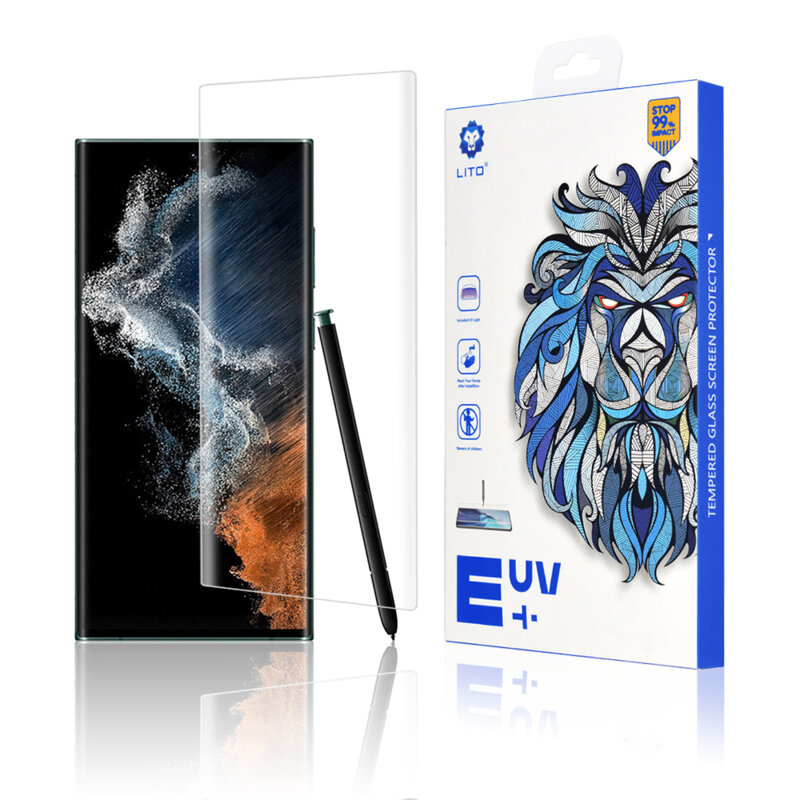 Folie sticla Samsung Galaxy S22 Ultra 5G Lito UV Glue, clear