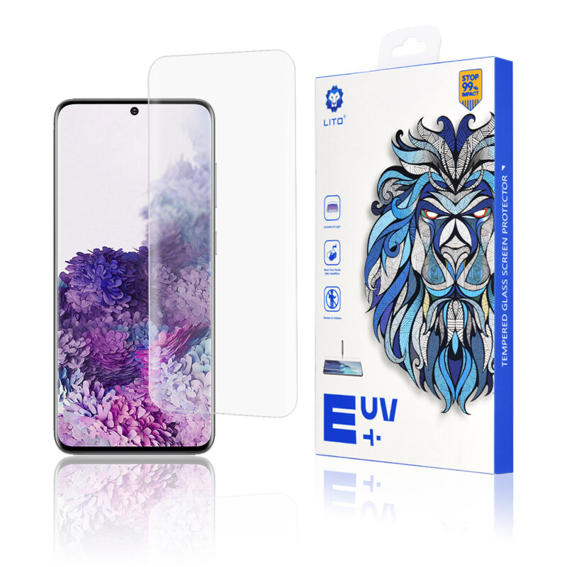 Folie Sticla Samsung Galaxy S20 5G Lito UV Glue 9H Cu Lampa Si Adeziv Lichid - Clear