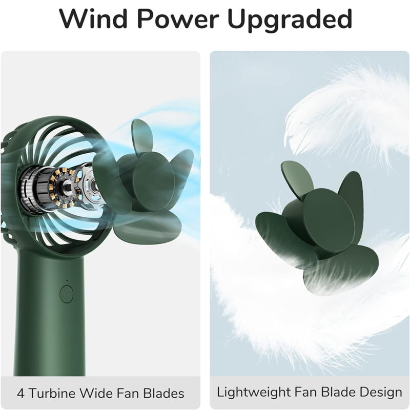 Mini ventilator portabil premium JisuLife FA20X, verde