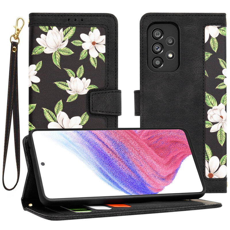 Husa personalizata fete Samsung Galaxy A53 5G Techsuit FlipCraft, negru