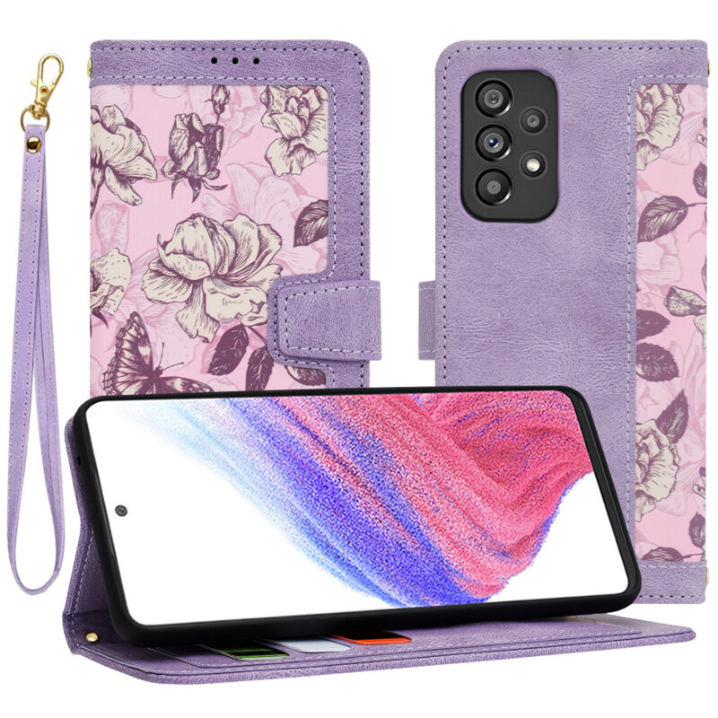 Husa personalizata fete Samsung Galaxy A53 5G Techsuit FlipCraft, mov