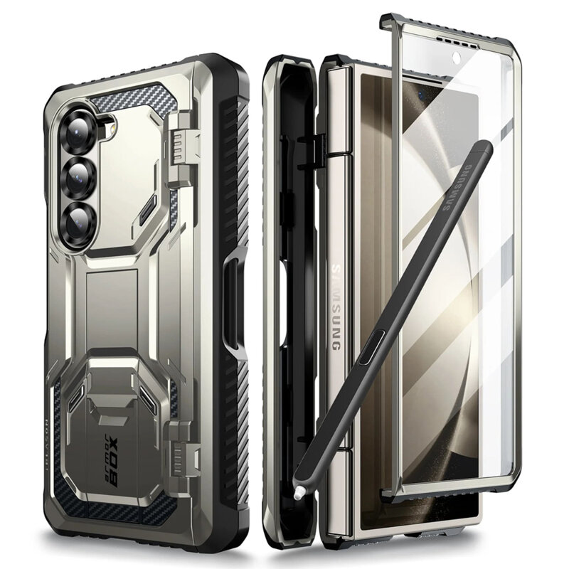 [Pachet 360°] Husa + folie Samsung Galaxy Z Fold6 I-Blason Armorbox, gri