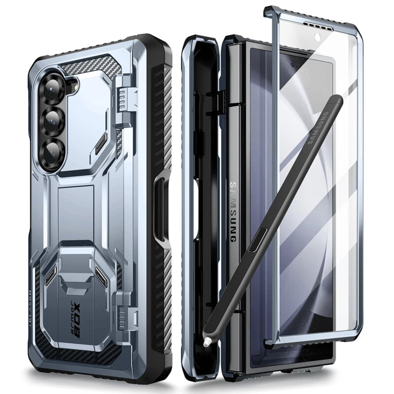 [Pachet 360°] Husa + folie Samsung Galaxy Z Fold6 I-Blason Armorbox, albastru