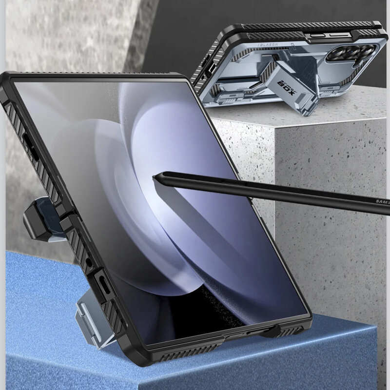 [Pachet 360°] Husa + folie Samsung Galaxy Z Fold6 I-Blason Armorbox, albastru