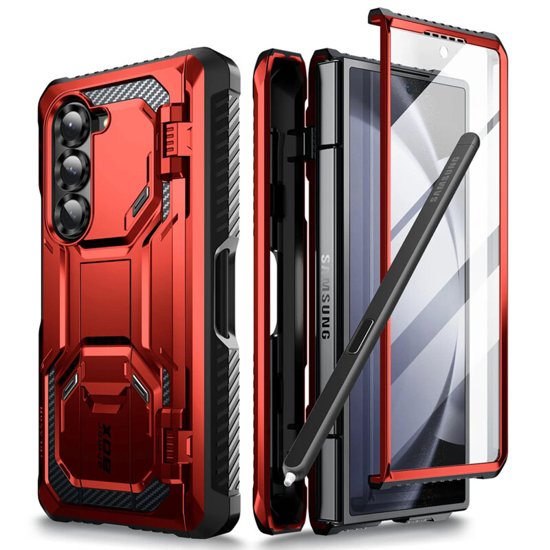 [Pachet 360°] Husa + folie Samsung Galaxy Z Fold6 I-Blason Armorbox, rosu