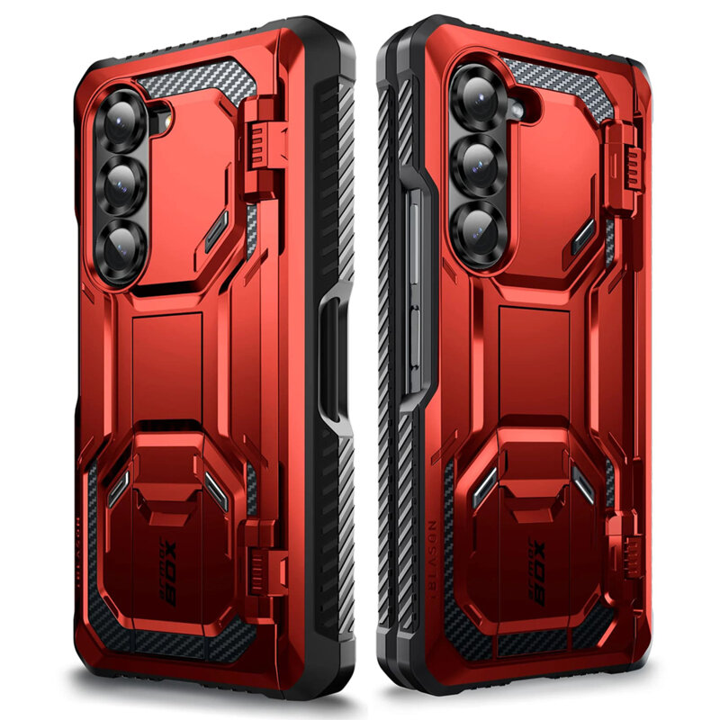 [Pachet 360°] Husa + folie Samsung Galaxy Z Fold6 I-Blason Armorbox, rosu