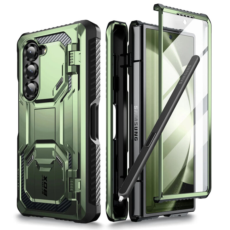 [Pachet 360°] Husa + folie Samsung Galaxy Z Fold6 I-Blason Armorbox, verde