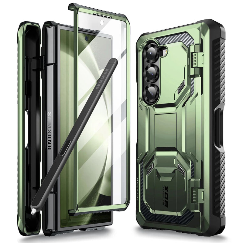 [Pachet 360°] Husa + folie Samsung Galaxy Z Fold6 I-Blason Armorbox, verde