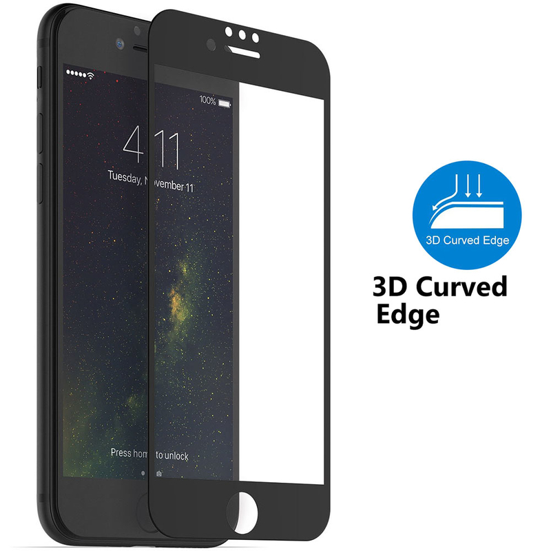 Folie Protectie iPhone 8 Sticla Securizata Mata 3D FullGlue - Negru (FOREST)