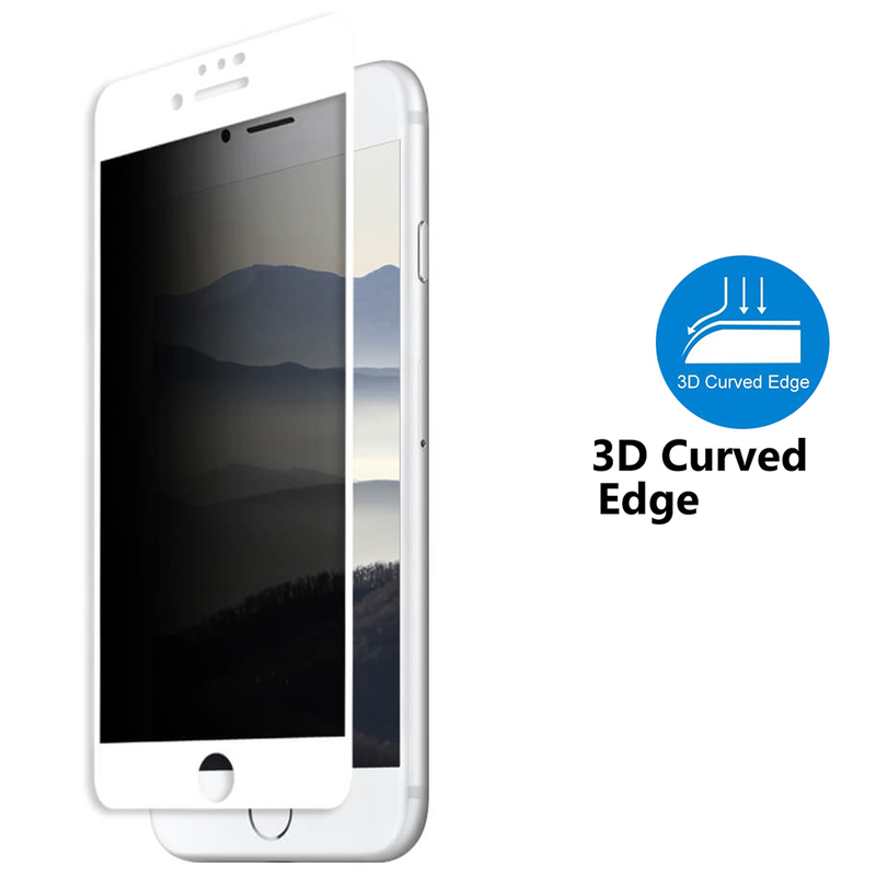 Folie Protectie iPhone 8 Sticla Securizata 3D FullGlue - Alb (PRIVACY)