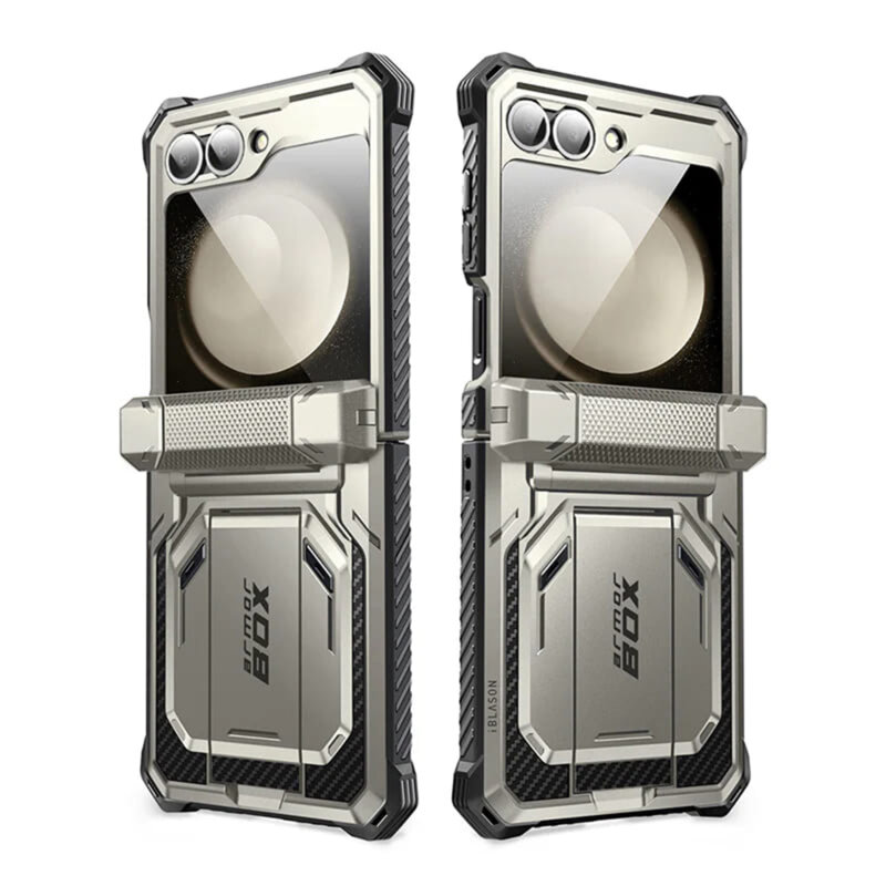 [Pachet 360°] Husa + folie Samsung Galaxy Z Flip6 I-Blason Armorbox, gri