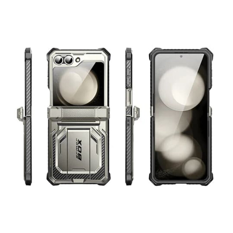 [Pachet 360°] Husa + folie Samsung Galaxy Z Flip6 I-Blason Armorbox, gri