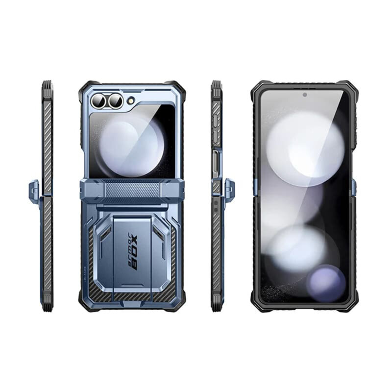 [Pachet 360°] Husa + folie Samsung Galaxy Z Flip6 I-Blason Armorbox, albastru