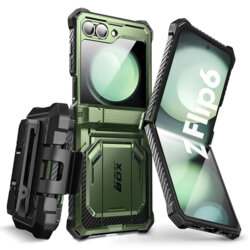 [Pachet 360°] Husa + folie Samsung Galaxy Z Flip6 I-Blason Armorbox, verde