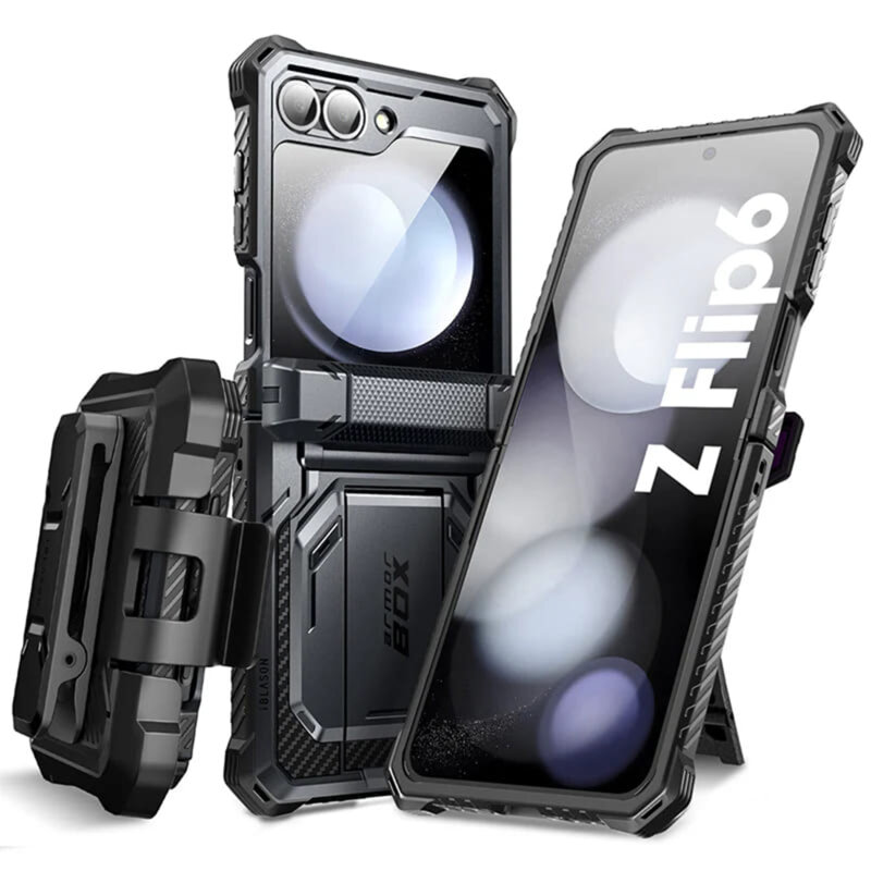 [Pachet 360°] Husa + folie Samsung Galaxy Z Flip6 I-Blason Armorbox, negru