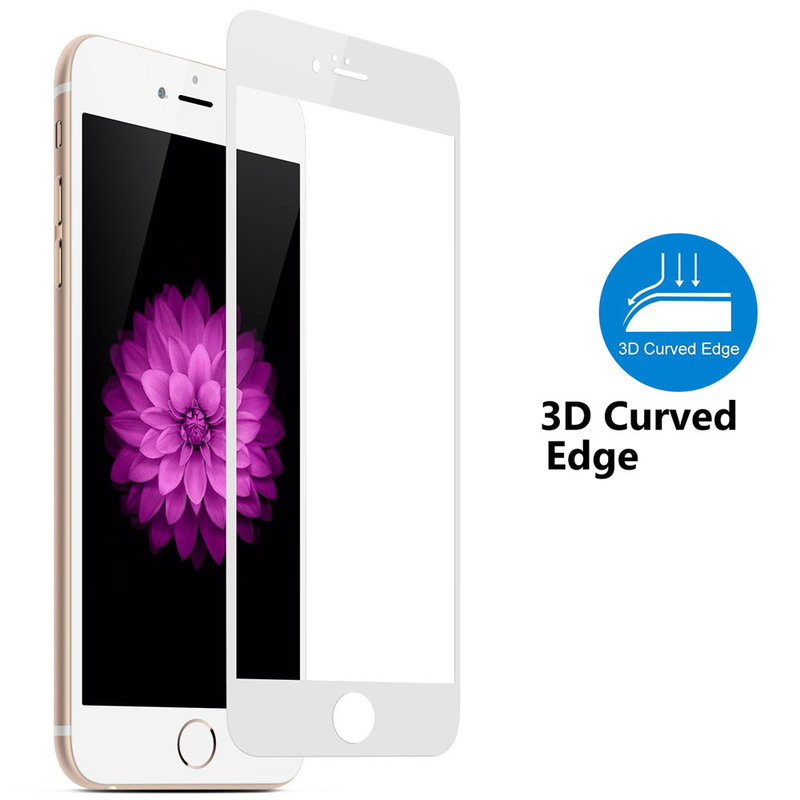 Folie Protectie iPhone 6, 6S Sticla Securizata 3D FullGlue - Alb