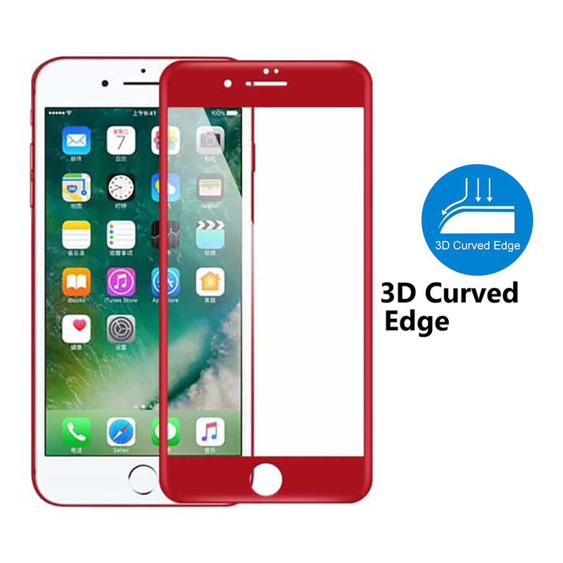 Folie Protectie iPhone 7 Plus Sticla Securizata 3D FullGlue - Rosu
