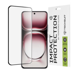 Folie sticla 3D curbata Oppo Reno12 Pro Techsuit 111D Full Glue Full Cover, negru