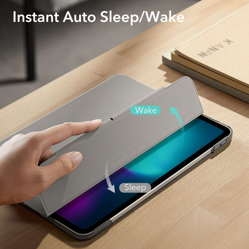 Husa iPad Air 13 (2024) ESR Ascend Trifold, gri frost