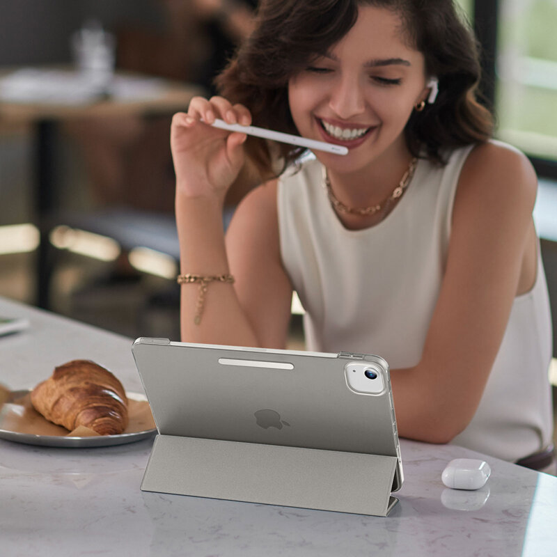 Husa iPad Air 13 (2024) ESR Ascend Trifold, gri frost