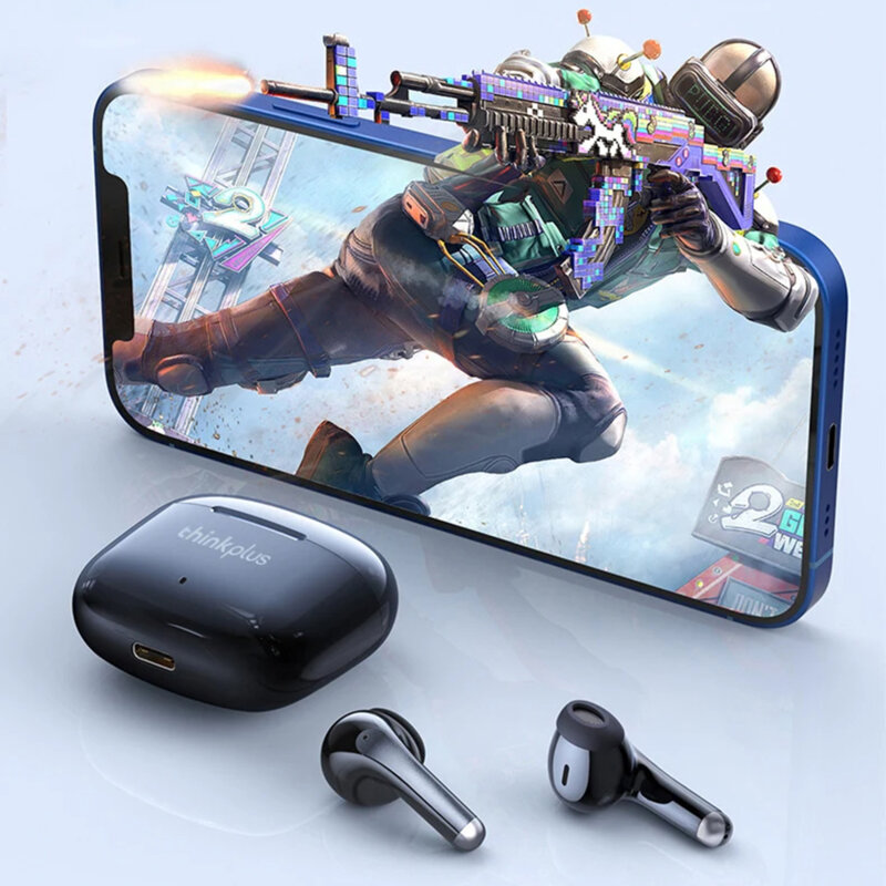 Casti half-in-ear wireless Bluetooth Lenovo ThinkPlus LP40 Pro, negru