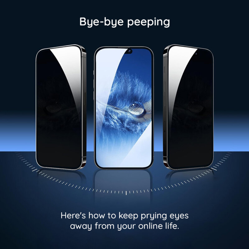 Folie sticla iPhone 15 Plus Lito HD PRO Privacy, negru