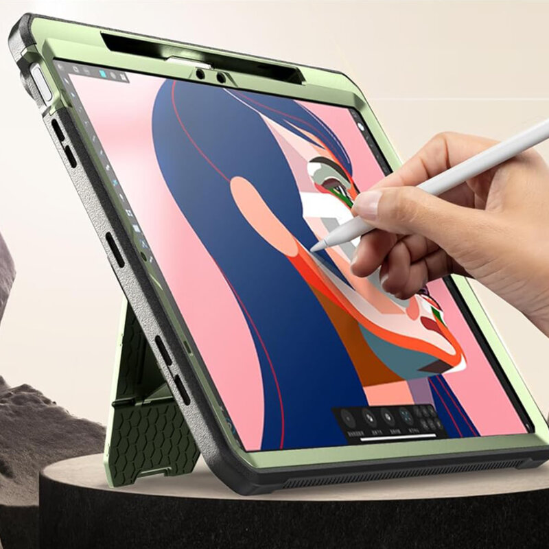 Husa iPad Air 11 (2024) Supcase Unicorn Beetle Pro, verde