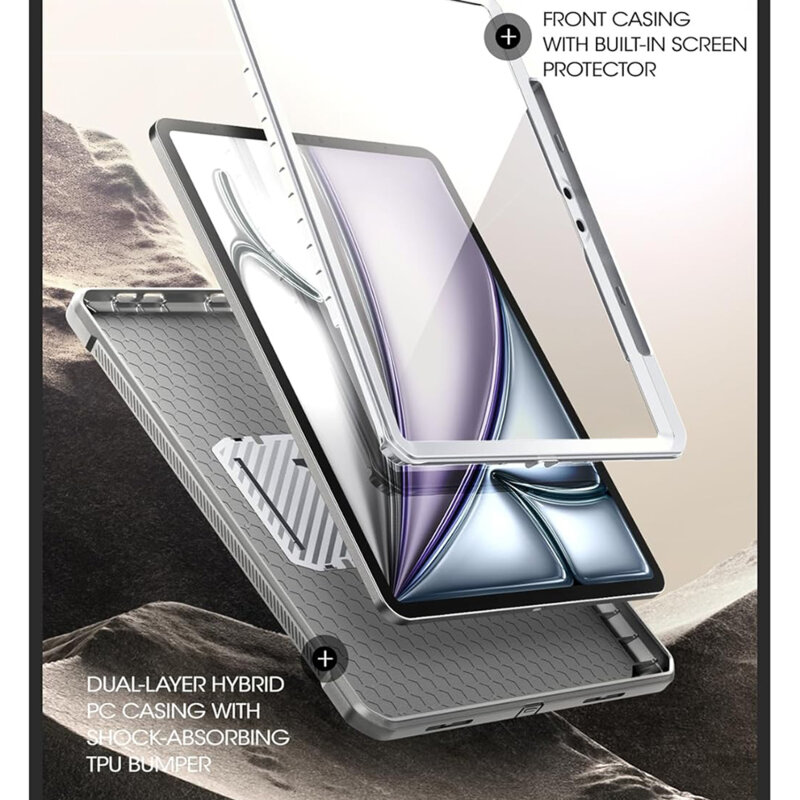 Husa iPad Air 11 (2024) Supcase Unicorn Beetle Pro, alb