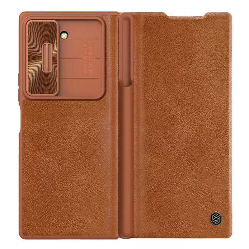 Husa Samsung Galaxy Z Fold6 Nillkin Qin Pro Leather, maro