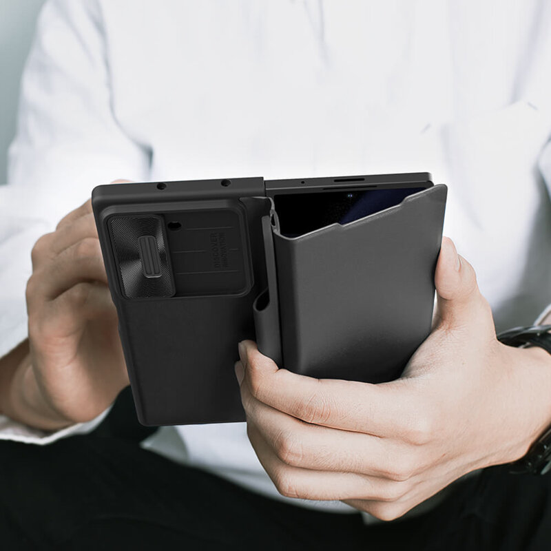 Husa Samsung Galaxy Z Fold6 Nillkin Qin Pro Leather, maro