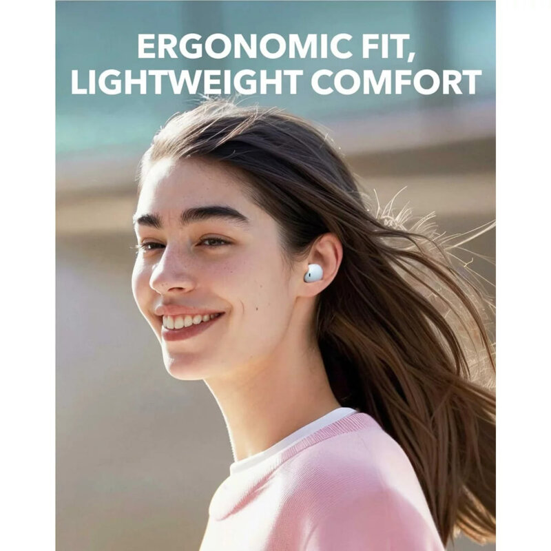 Casti Bluetooth Noise Cancelling cu microfon Anker A30i, albastru