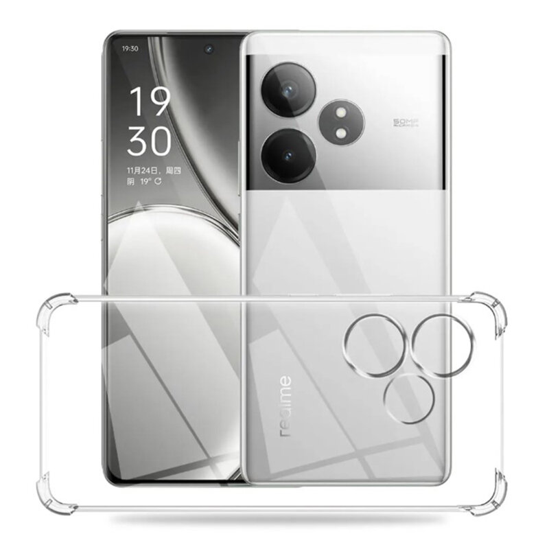 Husa Realme GT 6T Techsuit Shockproof Clear Silicone, transparenta