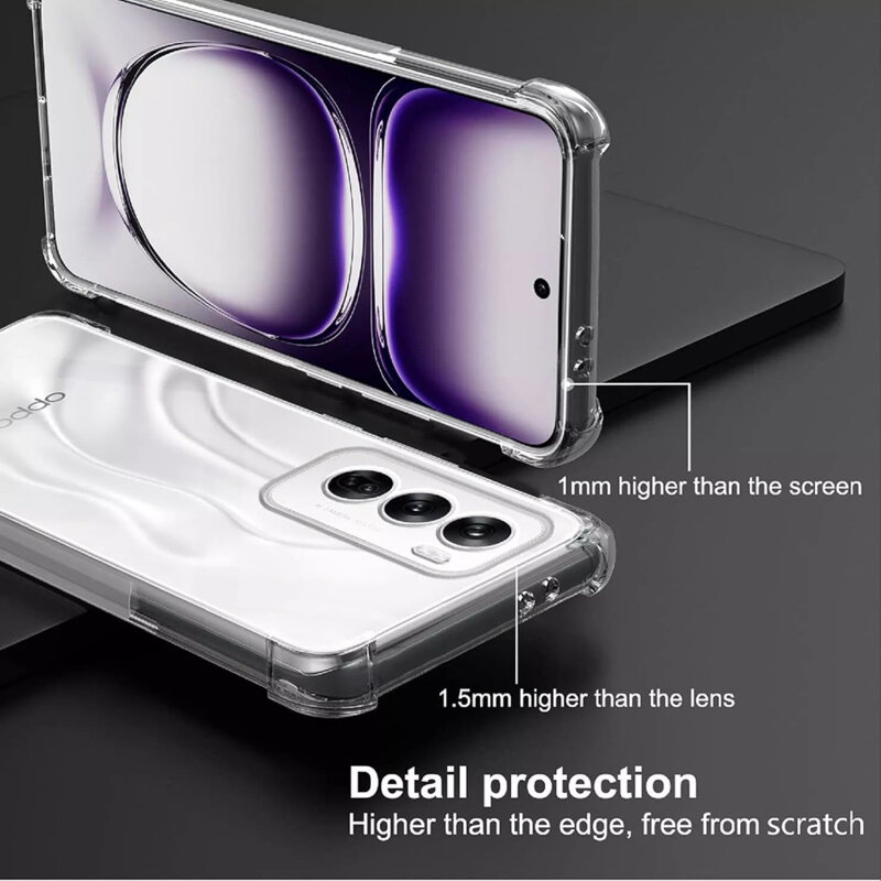 Husa Oppo Reno12 Techsuit Shockproof Clear Silicone, transparenta