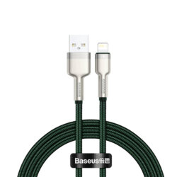 Cablu de date USB la Lightning Baseus, 2.4A, 1m, verde, CALJK-A06