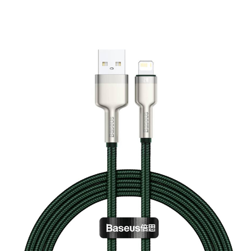 Cablu de date USB la Lightning Baseus, 2.4A, 1m, verde, CALJK-A06
