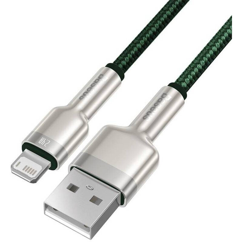 Cablu de date USB la Lightning Baseus, 2.4A, 1m, verde, CALJK-A06