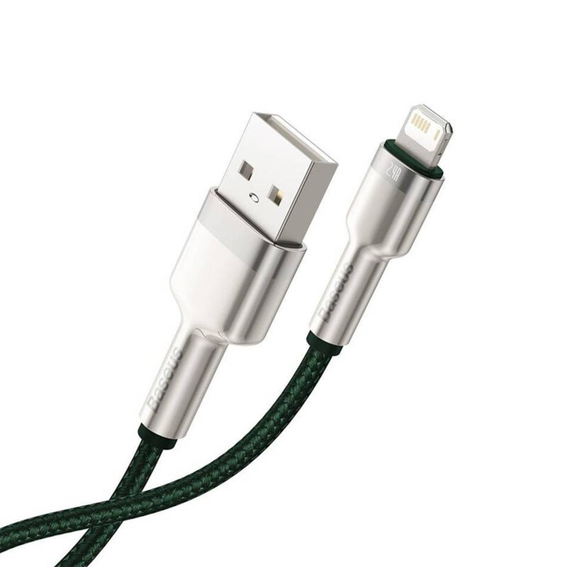 Cablu de date USB la Lightning Baseus, 2.4A, 1m, verde, CALJK-A06