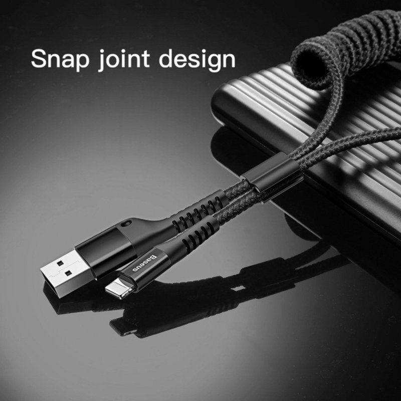 Cablu de date Lightning Baseus Fish-Eye, 1m, negru, CALSR-01