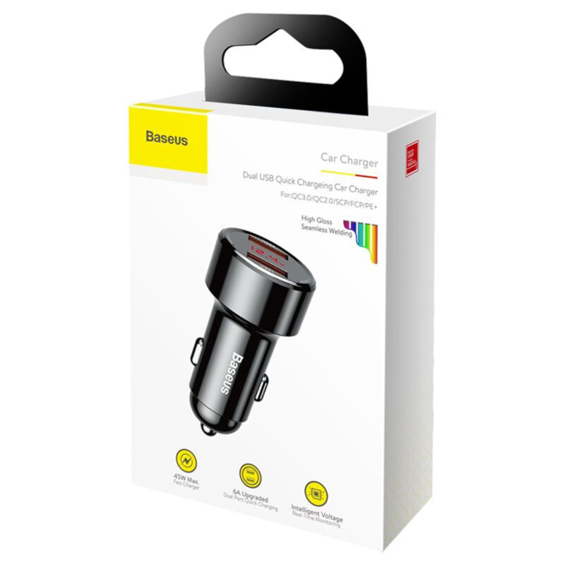 Incarcator auto bricheta Fast Charge Baseus Magic, 45W, negru