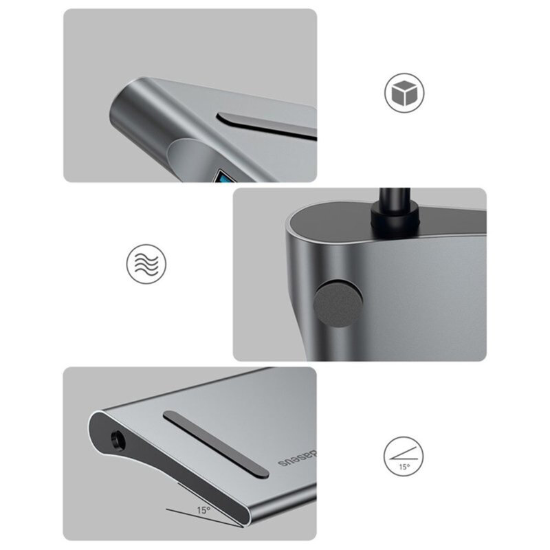 Hub Type-C la USB, HDMI, SD, VGA, USB-C, Baseus CATSX-G0G