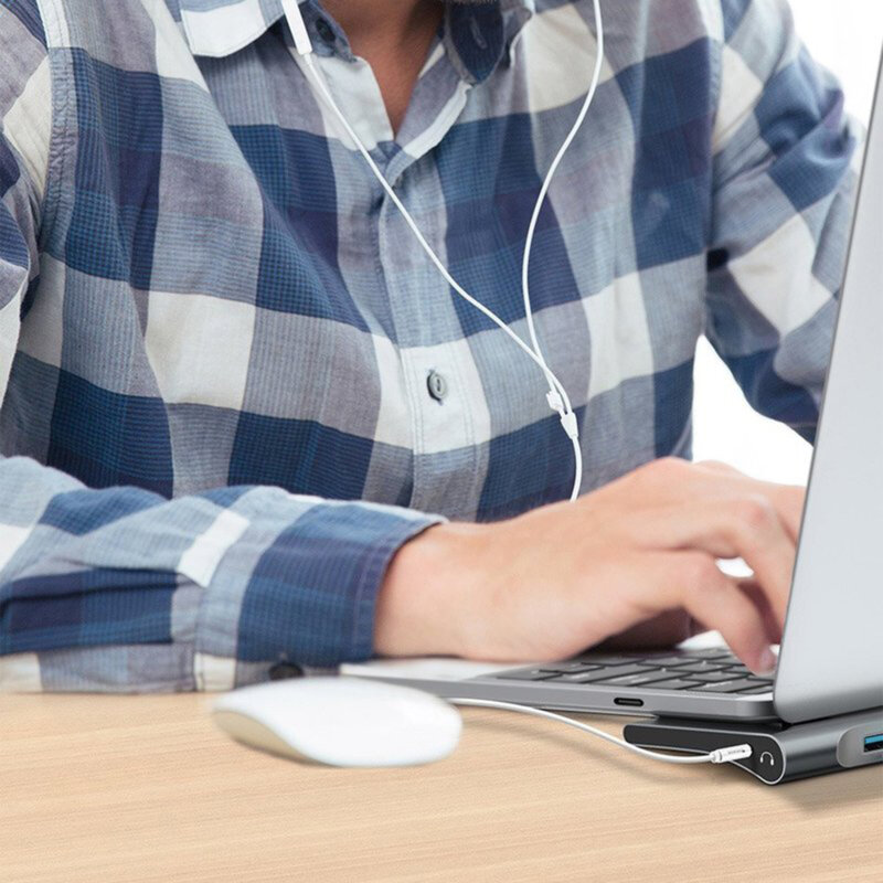 Hub Type-C la USB, HDMI, SD, VGA, USB-C, Baseus CATSX-G0G