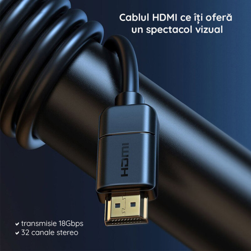 Cablu HDMI laptop televizor 4k@30Hz Baseus, 5m, CAKGQ-D01