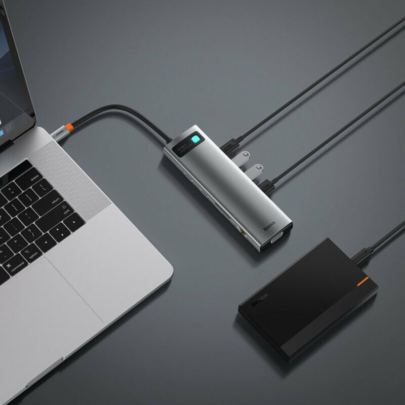 Hub USB-C Baseus la 3x USB, Type-C, VGA, 2x HDMI, CAHUB-CT0G