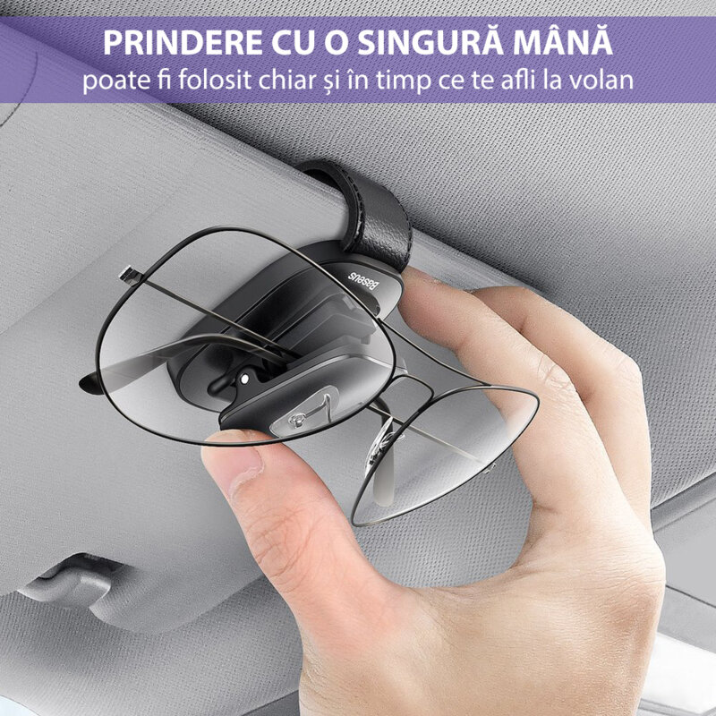 Suport auto ochelari, organizator multifunctional Baseus, negru