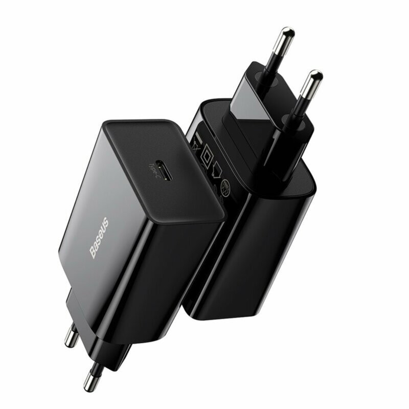 Incarcator priza USB-C Quick Charge Baseus Speed, 20W, negru