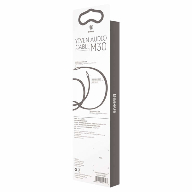 Cablu audio Jack la Jack Baseus M30, 1.5m, negru / argintiu