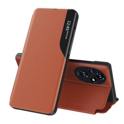 Husa Honor 200 Pro Eco Leather View flip tip carte, portocaliu