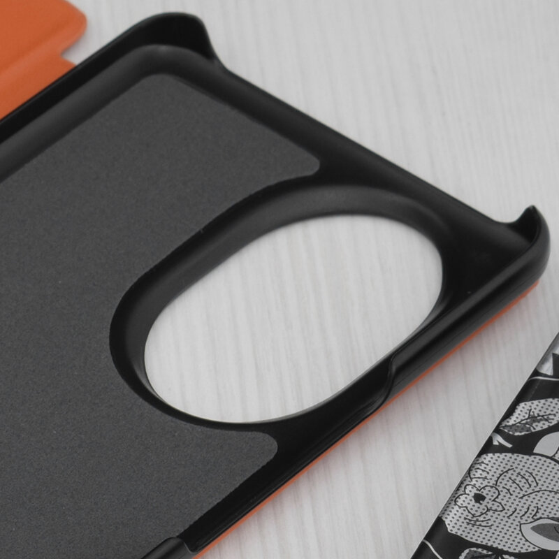 Husa Honor 200 Pro Eco Leather View flip tip carte, portocaliu