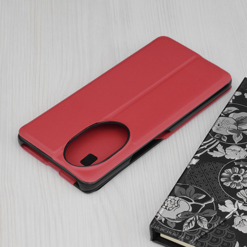 Husa Honor 200 Pro Eco Leather View flip tip carte, rosu