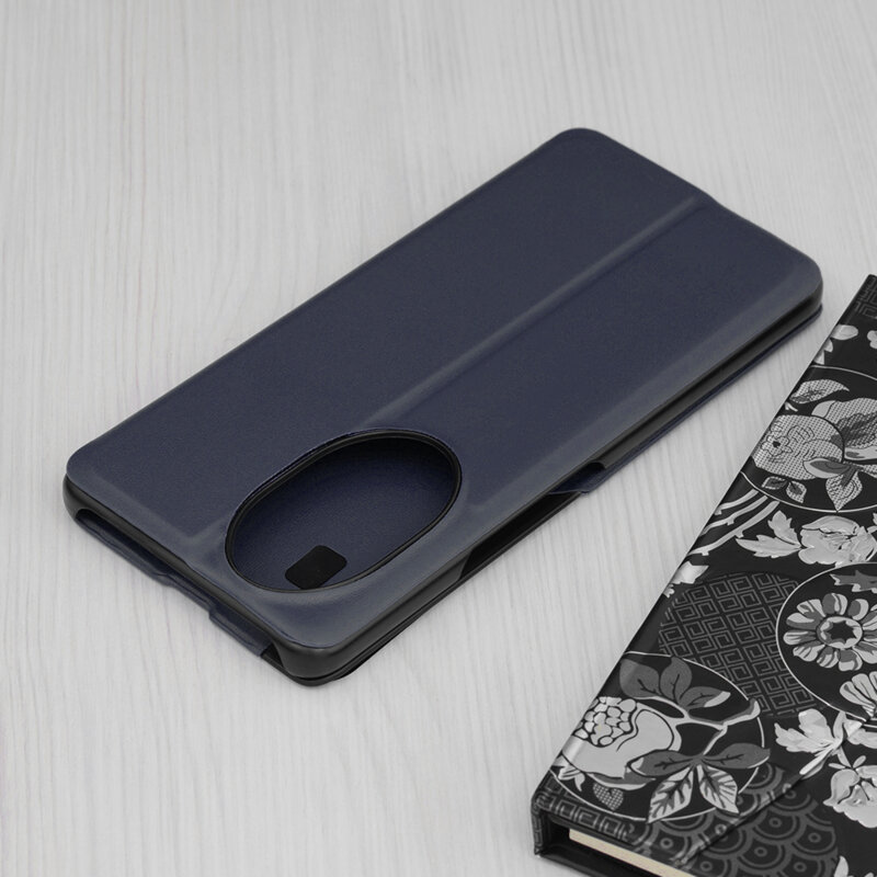 Husa Honor 200 Pro Eco Leather View flip tip carte, albastru